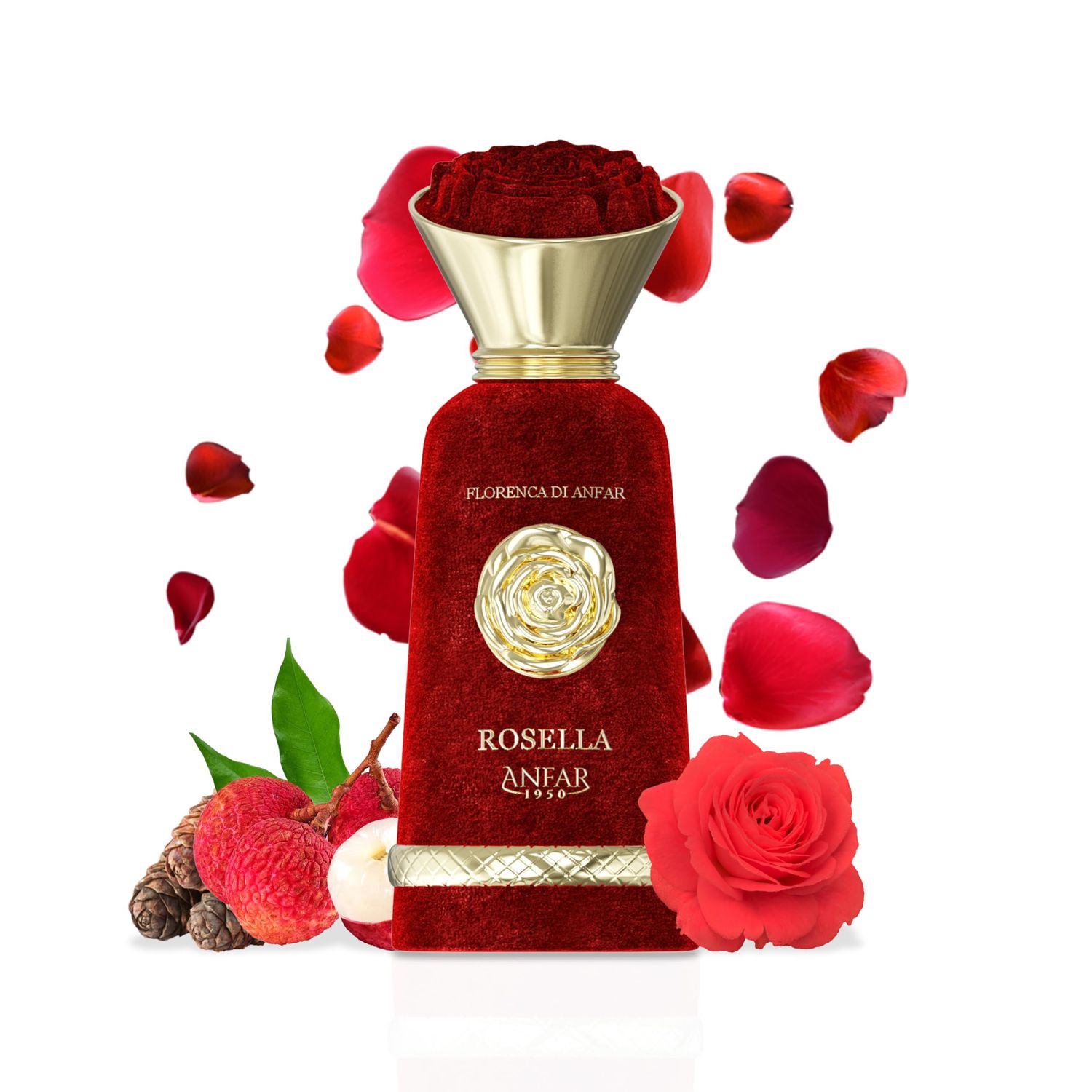 Anfar Rosella Pour Femme 1950, Extrait de Parfum, Litchi, rhubarb, bergamot, and nutmeg, 3.4 Oz, for Women,100ml