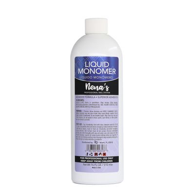 Professional Liquid Monomer by Nenas 16 fl oz, Advanced GlamourShield acrylic formula, no MMA, Non-Yellowing, Quick Dry, Strongest Adhesion, Acrylic Nail Art Extension Carving