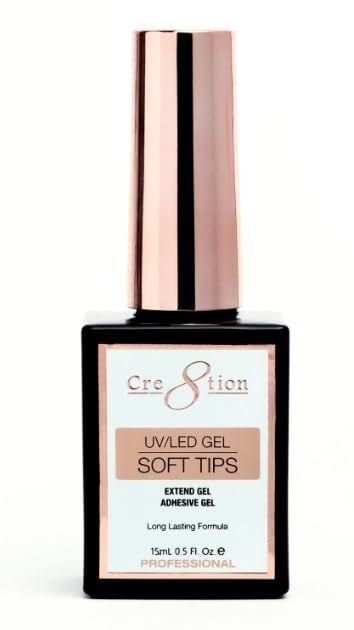 Cre8tion Extend Gel, Professional Soft Tips Adhesive Gel for Long-Lasting Nail Extensions, 0.5 Fl Oz