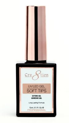 Cre8tion Extend Gel, Professional Soft Tips Adhesive Gel for Long-Lasting Nail Extensions, 0.5 Fl Oz