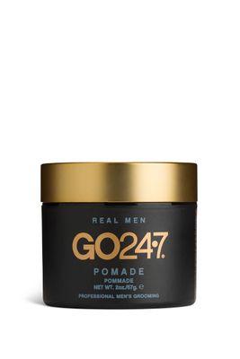 GO247 Pomade - Medium Hold, High Shine Finish, Reactivates with Water, Controls Frizz &amp; Flyaways - 2oz