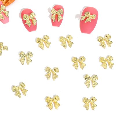30PCS Gold Bow Nail Charms 3D Alloy Bows for Nails, Cute Bowknot Charm for Acrylic Nails Supplies Design, Shiny Plating Charms for Nail Jewelry DIY Crafts Art Decoration Accessories