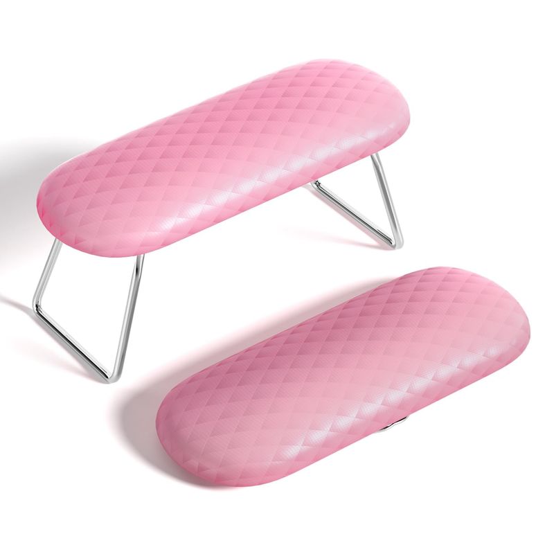 AORAEM Nail Arm Rest, Microfiber Leather Manicure Hand Pillow Professional Nail Rest Cushion Table Desk Station for Salon Use (Pink)