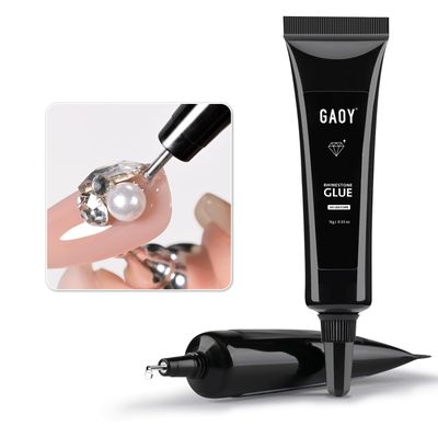 GAOY Rhinestone Glue, Strong Adhesion 3D Gel Nail Art Glue for Nail Charms, Gems and Jewels Decoration, 15g Need UV Light Cured