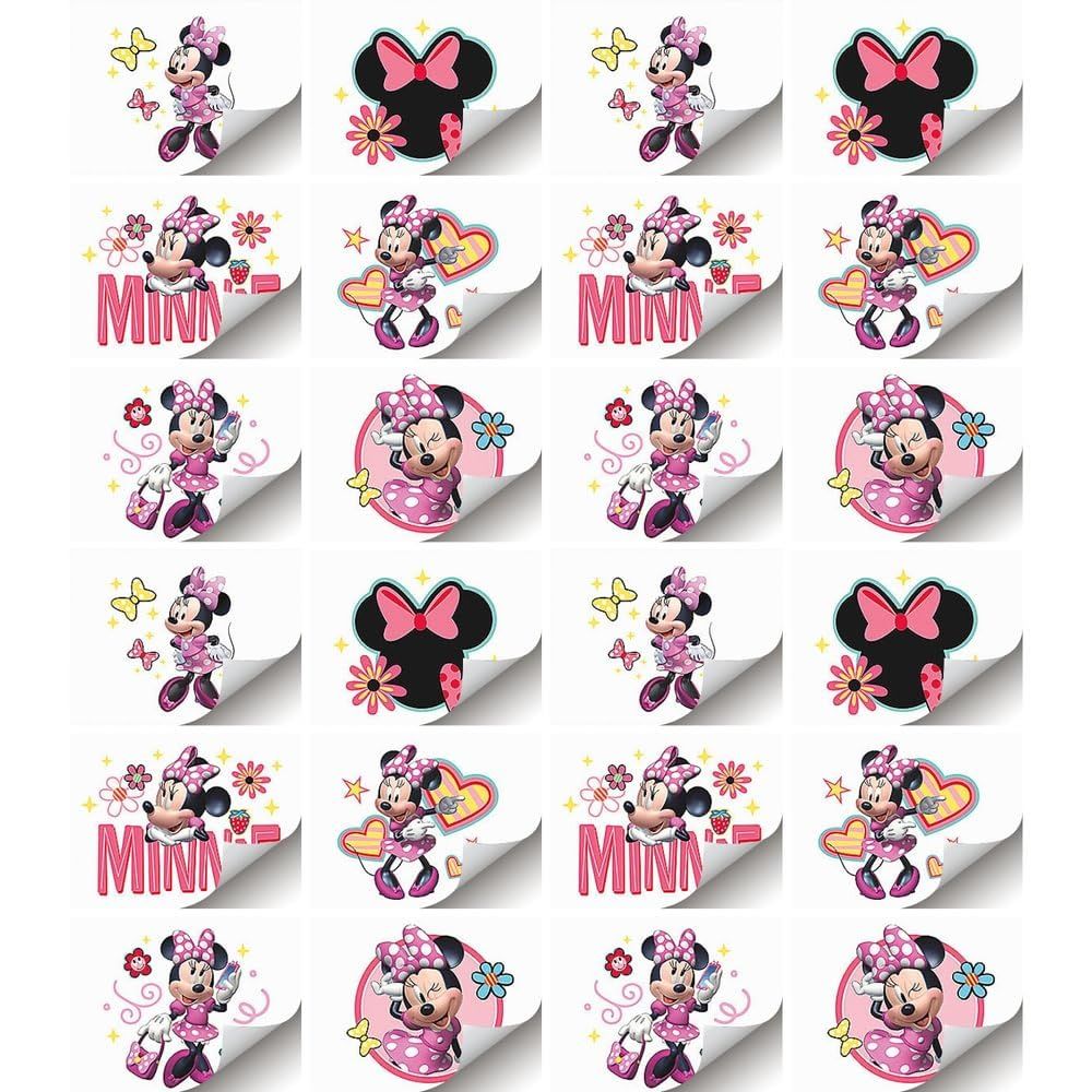 Minnie Mouse Party Temporary Tattoos | Assorted Designs | 24 Pcs