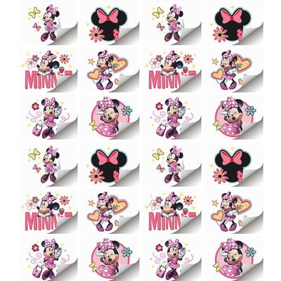 Minnie Mouse Party Temporary Tattoos | Assorted Designs | 24 Pcs