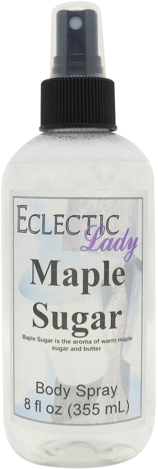 Eclectic Lady Maple Sugar Body Spray, Double Strength, 8 ounces, Body Mist for Women with Clean, Light &amp; Gentle Fragrance, Cologne with Soft, Subtle Aroma For Daily Use