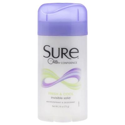 Sure Anti-Perspirant &amp; Deodorant Invisible Solid Fresh &amp; Cool 2.60 oz (Pack of 6)