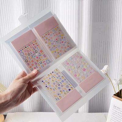 160 Slots Nail Sticker Book Nail Art Decals Sticker Organizer Binder Empty Stickers Holder DIY Design Tools (Medium)