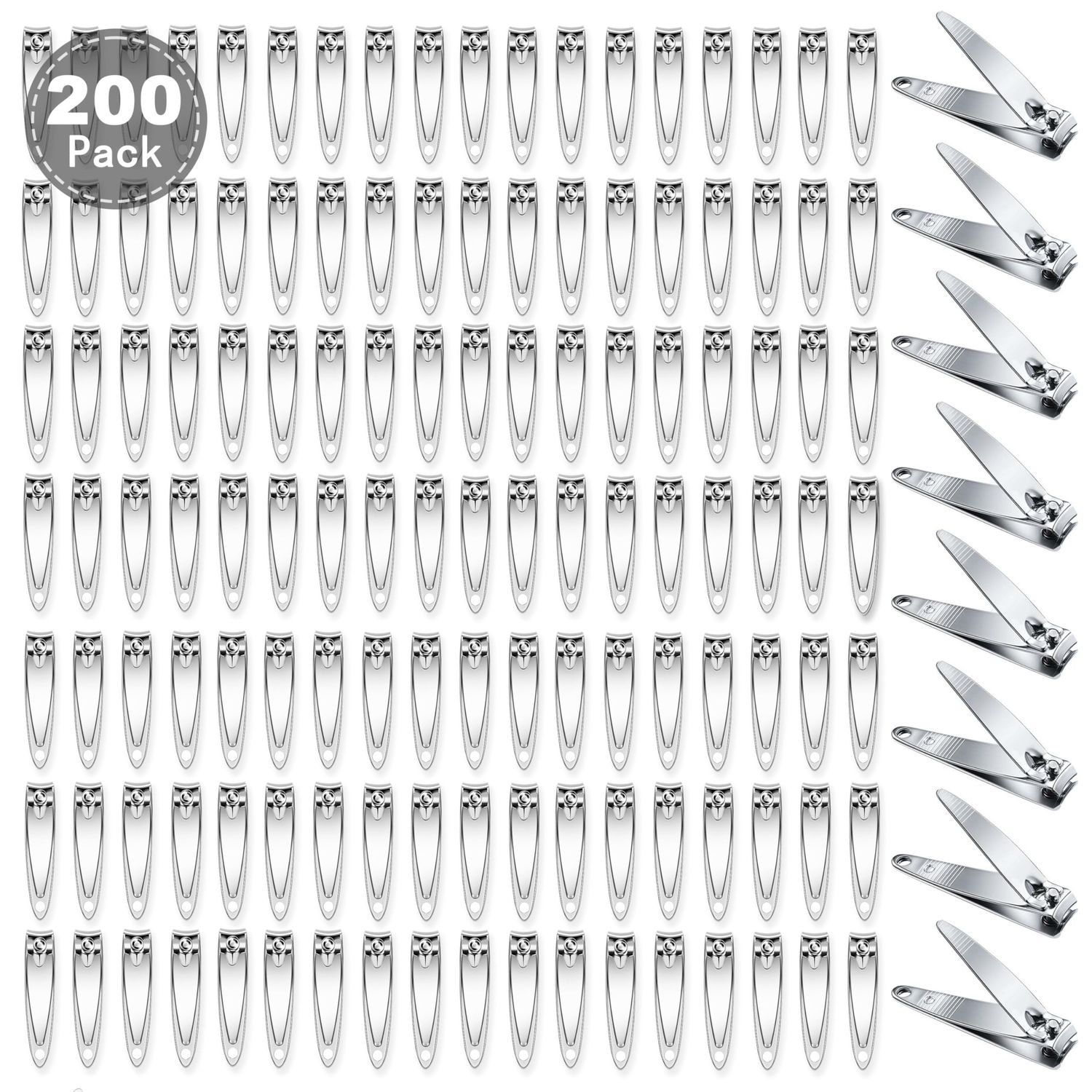 AVERZELLA 200-Pack Fingernail Clippers Nail Clippers in Bulk for Women Man Portable Sturdy Stainless Steel Small Nail Cutter Bulk Toenail Clippers Multipack for Travel Homeless Care Package Supplies