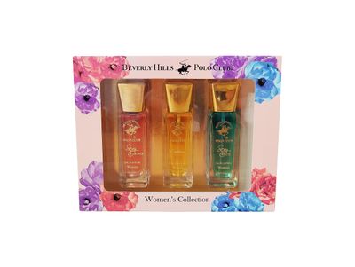 Beverly Hills Polo Club 3 Piece Womens Collection (Sexy Blue, Embrace, Sexy FOR HER) .74oz Mini Bottles EDP Eau De Parfum