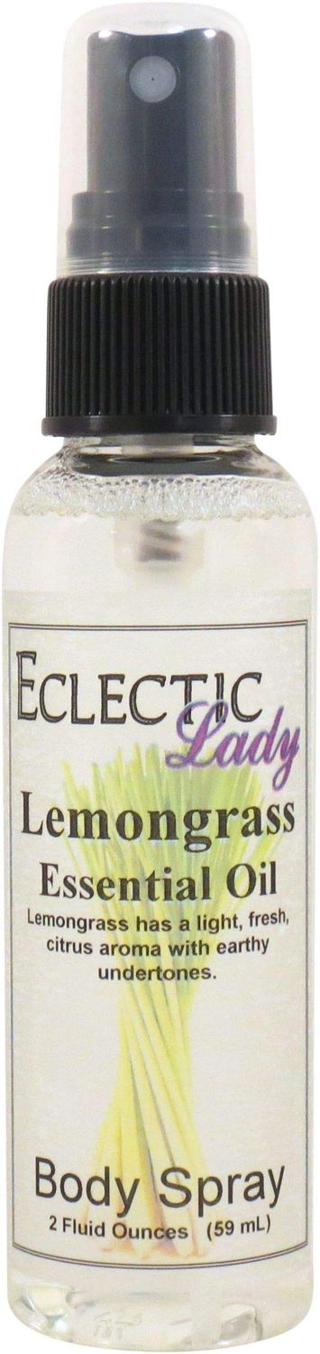 Eclectic Lady Lemongrass Body Spray, Double Strength, 8 ounces, Body Mist for Women with Clean, Light &amp; Gentle Fragrance, Cologne with Soft, Subtle Aroma For Daily Use