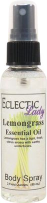 Eclectic Lady Lemongrass Body Spray, Double Strength, 8 ounces, Body Mist for Women with Clean, Light &amp; Gentle Fragrance, Cologne with Soft, Subtle Aroma For Daily Use