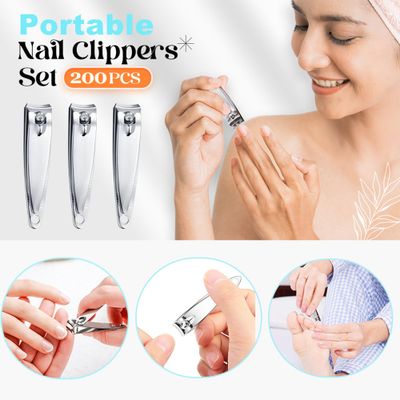 AVERZELLA 200-Pack Fingernail Clippers Nail Clippers in Bulk for Women Man Portable Sturdy Stainless Steel Small Nail Cutter Bulk Toenail Clippers Multipack for Travel Homeless Care Package Supplies