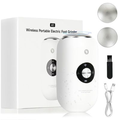 Electric Foot Callus Remover Grinder - Rechargeable Pedicure Tools Callus Remover for Feet Foot Scrubber File Foot Care with 3 Speeds 2 Stainless Grinding Heads for Hard Cracked Dry Dead Skin