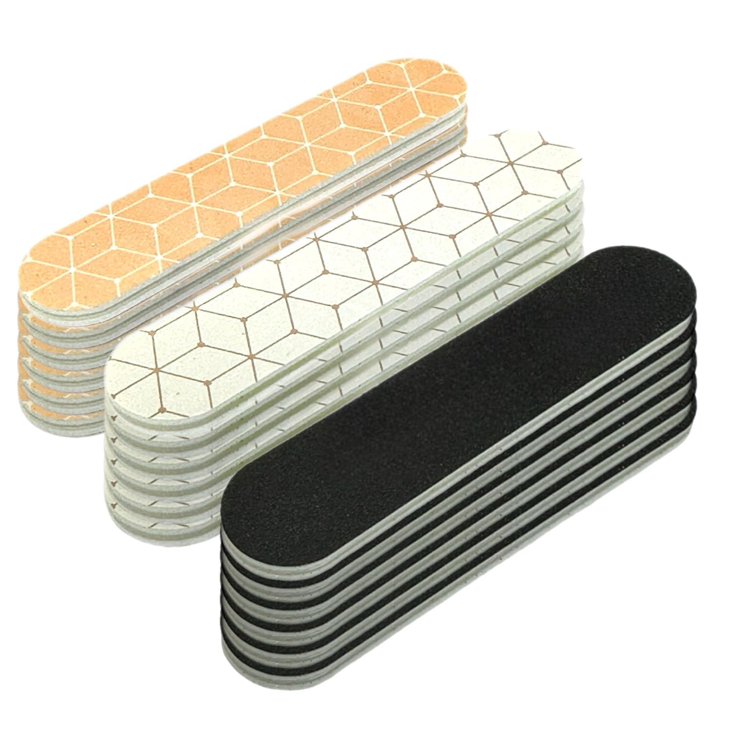 Set of 18 Dual-Sided Nail File Emery Board Heavy Medium &amp; Fine Grit Cushioned Easy Grip Comfortable Filing Smoothing Finishing Nails 3.5 Travel Size TSA Approved