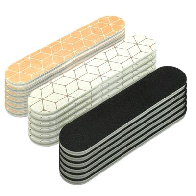 Set of 18 Dual-Sided Nail File Emery Board Heavy Medium &amp; Fine Grit Cushioned Easy Grip Comfortable Filing Smoothing Finishing Nails 3.5 Travel Size TSA Approved