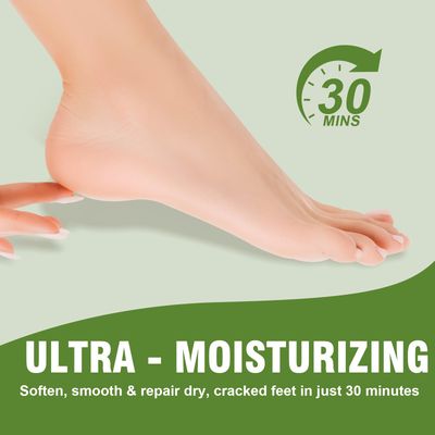 TEAWOO 6 Pairs Moisturizing Foot Masks with Shea Butter, Jojoba Oil, Vitamin E & Urea, 6 Pairs Intensely Hydrating Foot Mask For Dry Cracked Feet, Moisturizing Socks for Cracked Heel Treatment