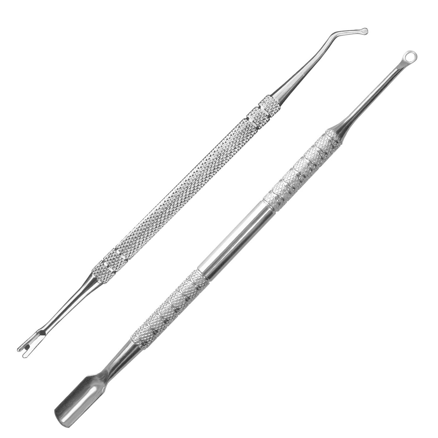 HIFAU Premium Stainless Steel Manicure Tools 2 Piece Set, Upgrade Gel Nail Polish Remove Tool &amp; Cuticle Pusher, Cuticle Trimmer &amp; Nail Lifter, Durable&amp;Hygienic, For Women