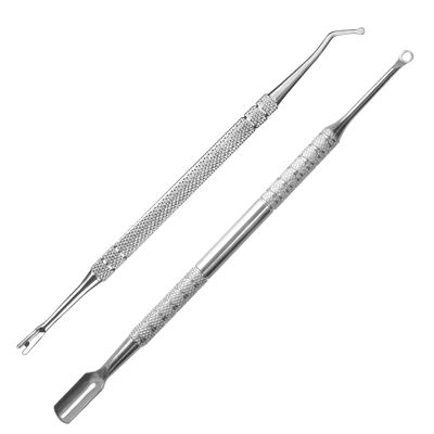 HIFAU Premium Stainless Steel Manicure Tools 2 Piece Set, Upgrade Gel Nail Polish Remove Tool &amp; Cuticle Pusher, Cuticle Trimmer &amp; Nail Lifter, Durable&amp;Hygienic, For Women