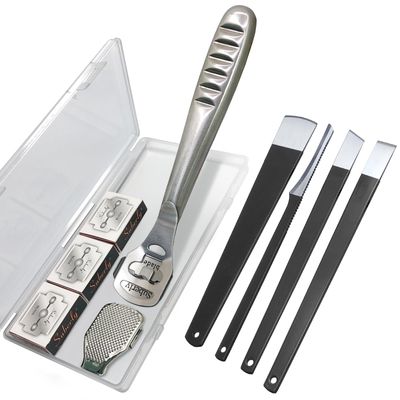 36 Pcs Callus Shaver for Feet Set, (1Stainless Foot File &amp;1 Foot File Heads &amp; 30 Replacement Slices Blades &amp; 4 Pedicure Knife), Professional Callus Remover for Feet Tools for Wet and Dry Feet