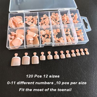 SWRITATSK Toe Nail Tips,French Press On Toenails For Women,120Pcs Press On Nails,Square Toe Nail Press Ons Toe Nails,12 Size French Nude Wearable Full Cover Fake Toenails,False Nails Gel Toe Nails