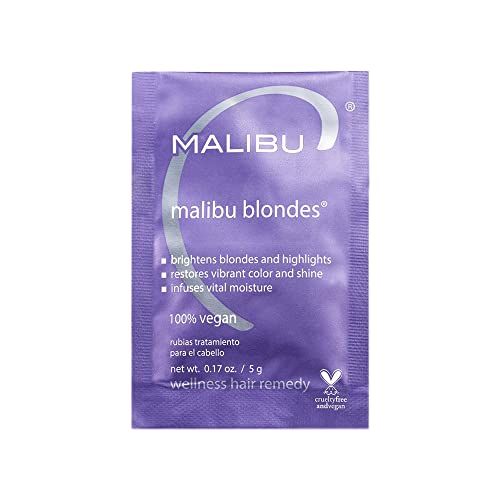 Malibu C Blondes Wellness Remedy - Removes Discoloration from Bleached, Highlighted or Natural Blonde Hair Restores Vibrance and Shine with Vitamin C Complex (1 Packet)