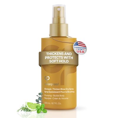 ColorProof Biorepair Thicken Blow Dry Spray 6.7 Fl. Oz. Volumizing Hair Prep Spray for Fine, Thinning Hair w/Fresh Lime, Eucalyptus, Mint Leaf &amp; Rosemary Scent, Color &amp; Heat Protection