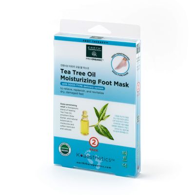 Earth Therapeutics Tea Tree Oil Moisturizing Foot Mask - 2 Pack (2 Pairs)