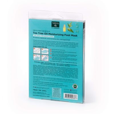 Earth Therapeutics Tea Tree Oil Moisturizing Foot Mask - 2 Pack (2 Pairs)