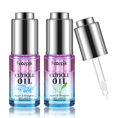 Fcozpjk Revitalizing Cuticle Oil, 2PCS Cuticle Oil for Nails, Green Tea &amp; Ocean Scent, Moisturizes Strengthener Oil Dry Nail Treatment Repair Cuticles, With Vitamin E Nail and Cuticle Oil 1.4 Fl Oz