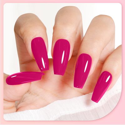 GELLEN Bright Hot Pink Gel Nail Polish, 18ml Vibrant Pink Gel Polish No Wipe Soak Off Reflective Glossy UV Gel for Nail Manicure Salon DIY Nail Art, Color 1024