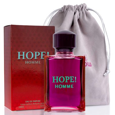 NovoGlow Hope Homme - 100ml Eau De Parfum Spray for Men - Spicy Floral &amp; Intense Fragrance Warm Scent Lasts All Day Long - Includes Carrying Pouch Gift for All Occasions