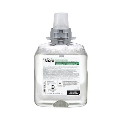 GOJO E1 Foam Handwash, Fragrance Free, 1250 mL Handwash Refill FMX-12 Push-Style Hand Soap Dispenser (Pack of 4) - 5167-04