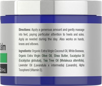 Horbach Tea Tree Oil Foot Balm | 2 oz | Moisturizes and Nourishes Dry Skin &amp; Feet | Scientifically Formulated