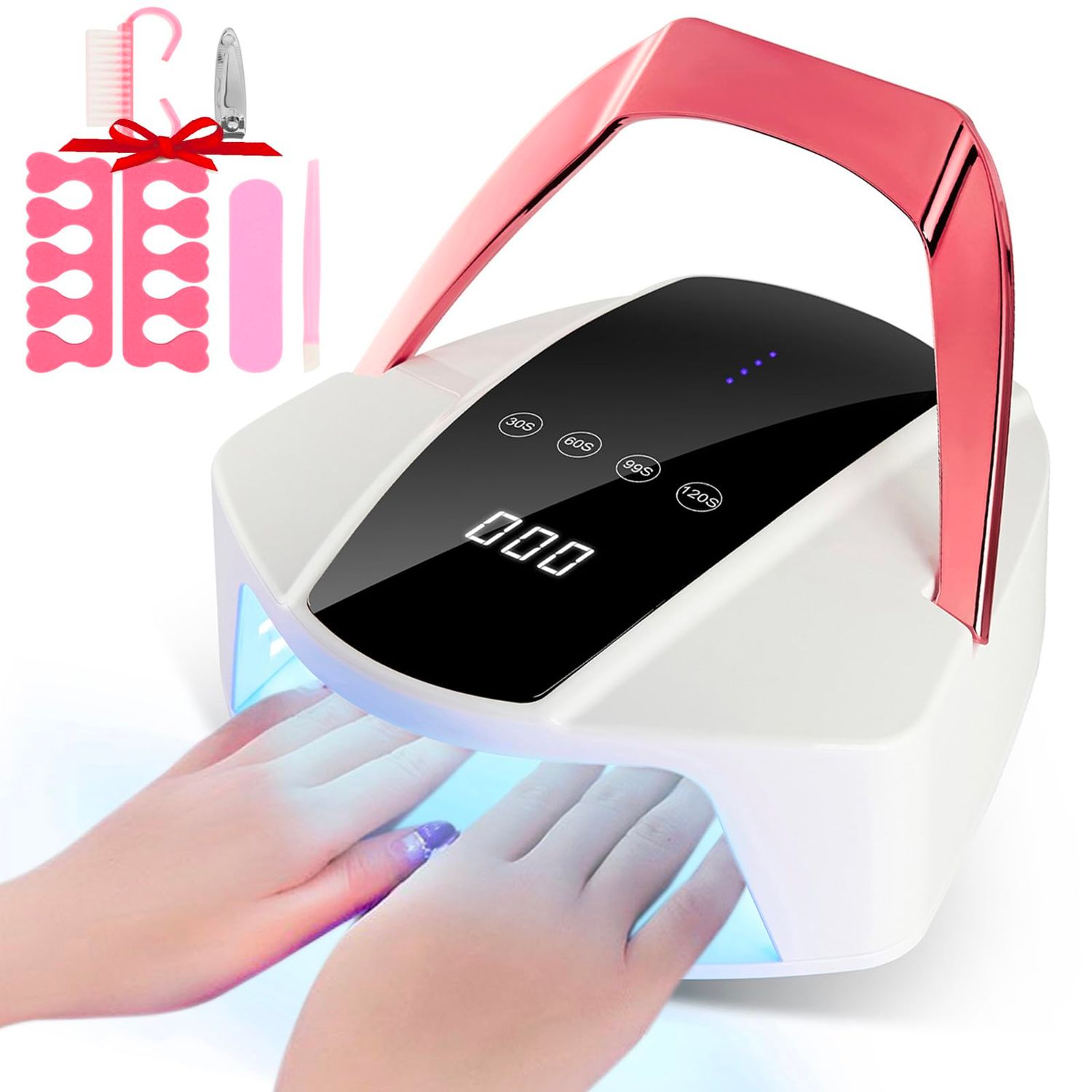 UV LED Nail Lamp Cordless Rechargeable UV Light for Gel Nails Polish,96W Portable Nail Dryer Light,Fast Curing Gel x Polish Lamp with 48 Beads,Auto Sensor,4 Timers,Touch Screen,Nail Art Drying Tools
