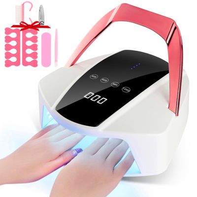 UV LED Nail Lamp Cordless Rechargeable UV Light for Gel Nails Polish,96W Portable Nail Dryer Light,Fast Curing Gel x Polish Lamp with 48 Beads,Auto Sensor,4 Timers,Touch Screen,Nail Art Drying Tools