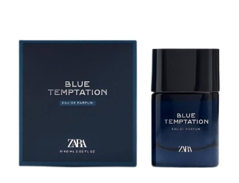 Zara Blue Temptation Mens Perfume EDP Eau De Parfum 60ML (2.3 fl. oz) Bold &amp; Enigmatic Scent with Black Pepper, Lemon &amp; Orange Blossom Warm Tonka Bean &amp; Patchouli Base for a Fresh Fragrance