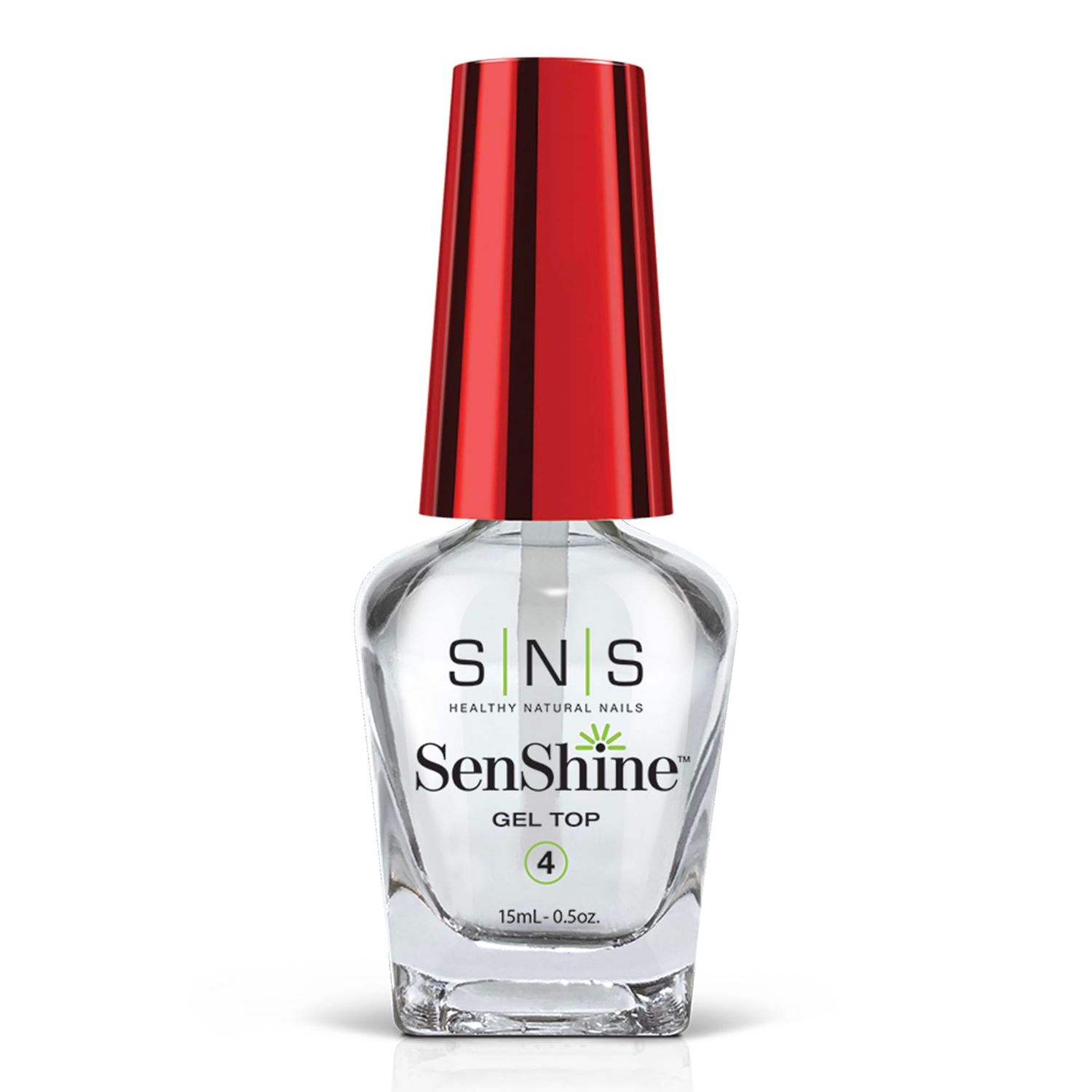SNS Gel Top Coat Nail Polish for Nail Dip Powder, SenShine Gel Top - Long-Lasting &amp; Fast-Drying Nail Strengtheners Top Coat - Low-Odor &amp; No UV Lamp Required - 0.5 OZ