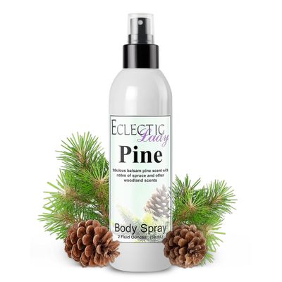 Eclectic Lady Pine Body Spray, Double Strength, 2 ounces, Body Mist for Women with Clean, Light &amp; Gentle Fragrance, Cologne with Soft, Subtle Aroma For Daily Use