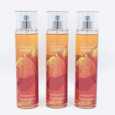 Bath &amp; Body Works Sensual Amber 8 Oz Body Mist LOT of 3