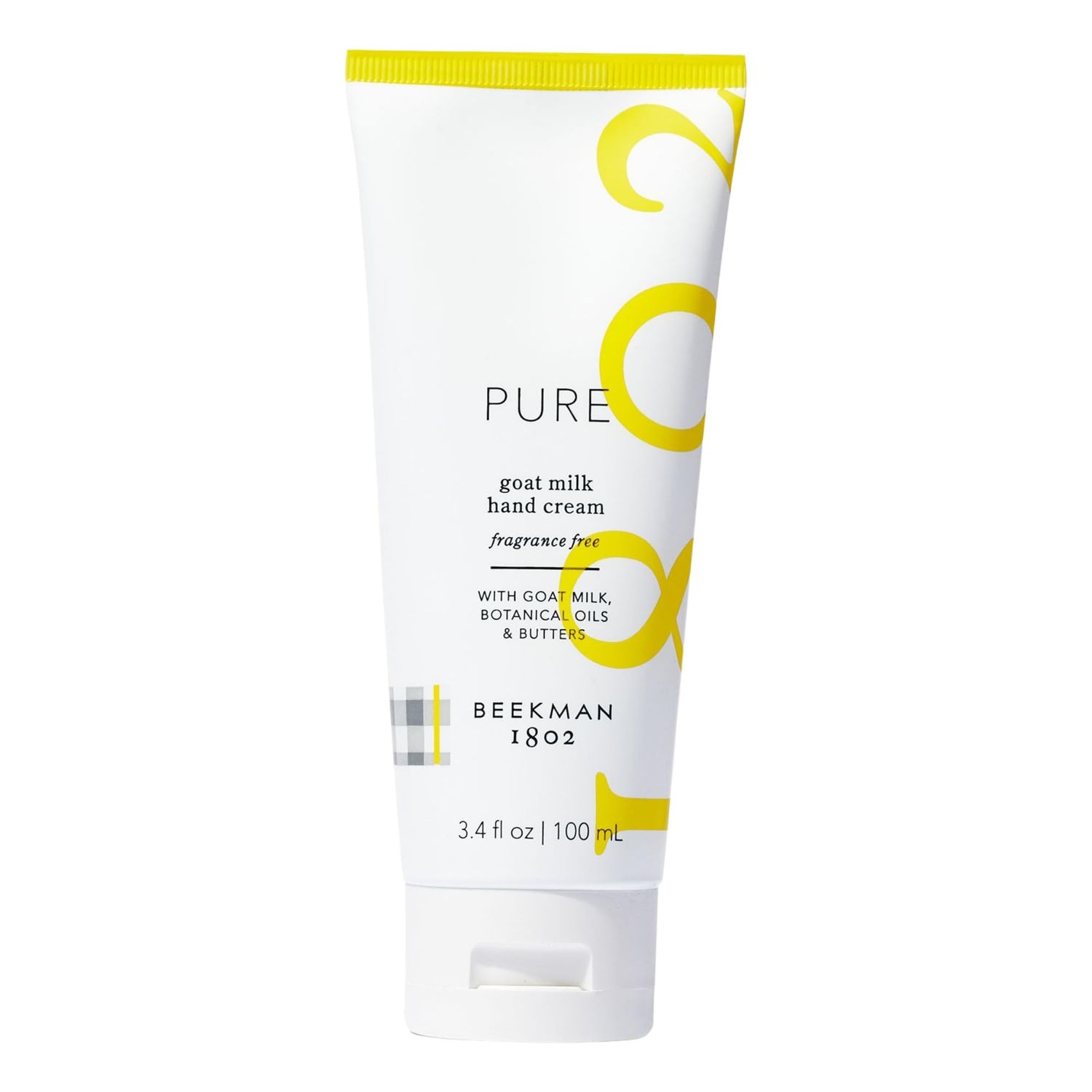 Beekman 1802 Pure Goat Milk Hand Cream, Pure - Fragrance Free - 3.4 oz - Moisturizing Lotion for Dry Skin - Anti-Aging Hydration - Good for Sensitive Skin - Cruelty Free