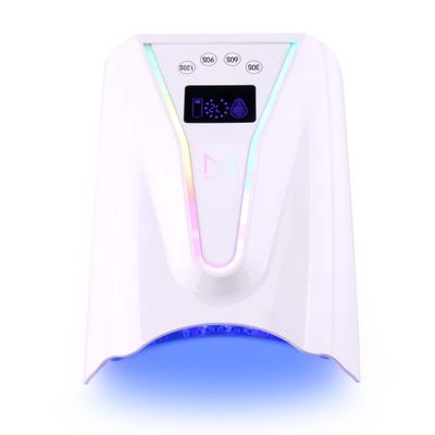 M - Crystal Cure 128W UV/LED Nail Lamp | Fast Curing with 45 Powerful 365nm405nm LEDs | Cordless, Rechargeable, Auto Sensor | Professional Gel Nail Dryer for Manicures &amp; Pedicures (White)