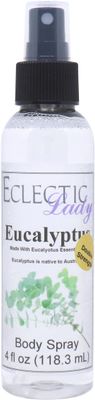 Eclectic Lady Eucalyptus Body Spray, Double Strength, 4 ounces, Body Mist for Women with Clean, Light &amp; Gentle Fragrance, Cologne with Soft, Subtle Aroma For Daily Use