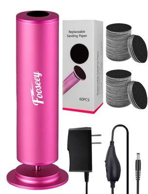 Electric Foot File Tool - Callus Remover for Feet (FSA or HSA Eligible), Professional Pedicure Machine with 60pcs Sandpaper Discs, Adjustable Speed Foot Files for Deadskin, Dry and Cracked Feet
