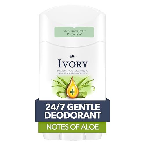 Ivory Gentle Aluminum Free Deodorant Hint Of Aloe, 2.4 oz, 1.8 Lb (Packaging may vary)