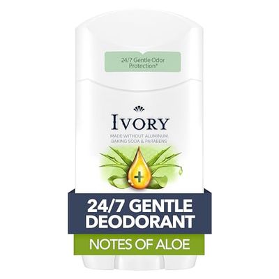 Ivory Gentle Aluminum Free Deodorant Hint Of Aloe, 2.4 oz, 1.8 Lb (Packaging may vary)