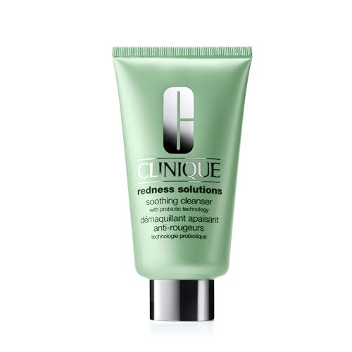 Clinique Redness Solutions Soothing Oil Free Face Cream Cleanser with Probiotic Technology | Appropriate for Skin with Rosacea, 5 Fl Oz