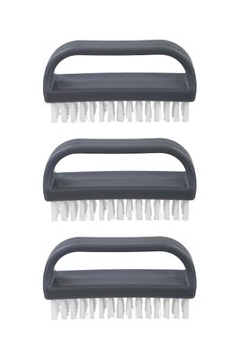 Superio Stiff Nail Brush with Handle 3 Pack Fingernail Scrub Cleaning Brushes for Toes and Nails, All-Purpose Cleaning Brush for Home, Kitchen, Work