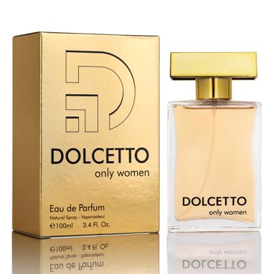 Dollceto Only for Women Eau De Parfum - Floral Fruity Fragrance - Top Notes of Bergamot, Citrus Mandarin, Lychee &amp; Sweet Peach - Base of Vanilla, Haitian Vetiver, Warm Amber - Elegant 100ml Bottle